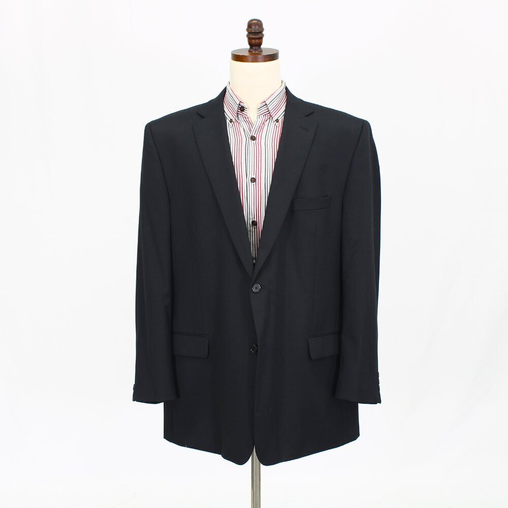 Petrocelli 50L Black Solid 2-Button Sport Coat Blazer Jacket P572